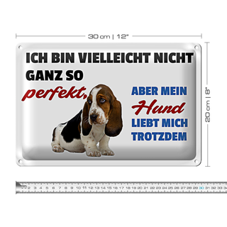 Blechschild Spruch 30x20cm mein Hund liebt mich trotzdem