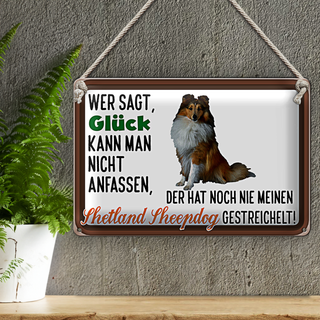 Blechschild Spruch 30x20cm Glück Shetland Sheepdog Hund