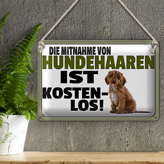 Blechschild Spruch 30x20cm Mitnahme Hundehaaren kostenlos