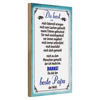 Holzschild Spruch 20x30cm Danke du bis der Beste Papa