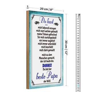 Holzschild Spruch 20x30cm Danke du bis der Beste Papa