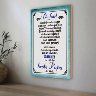 Holzschild Spruch 20x30cm Danke du bis der Beste Papa
