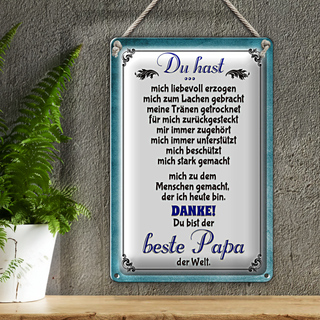 Blechschild Spruch 20x30cm Danke du bis der Beste Papa