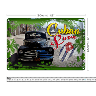 Blechschild Cuba 30x20cm Cuban Love Auto Fingerabdruck