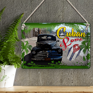 Blechschild Cuba 30x20cm Cuban Love Auto Fingerabdruck