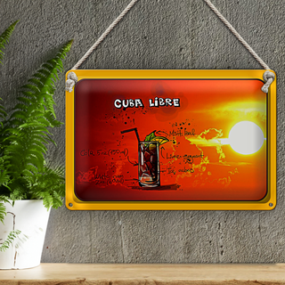 Blechschild Cuba 30x20cm Libre Sonne Cocktail
