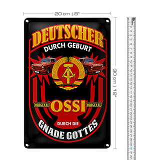 Blechschild Spruch 20x30cm Deutscher Geburt original Ossi