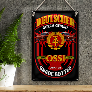 Blechschild Spruch 20x30cm Deutscher Geburt original Ossi