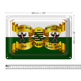 Blechschild Spruch 30x20cm hüte dich vor Ossis die Sachsen Dekoration