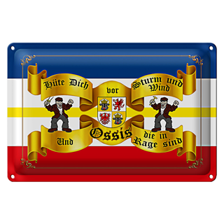 Blechschild Spruch 30x20cm hüte dich vor Ossis Wandbild