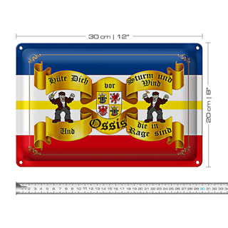 Blechschild Spruch 30x20cm hüte dich vor Ossis Wandbild