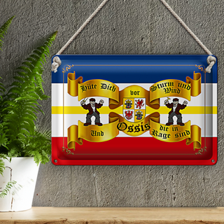 Blechschild Spruch 30x20cm hüte dich vor Ossis Wandbild