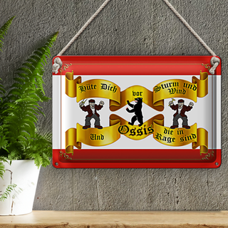 Blechschild Spruch 30x20cm hüte dich vor Ossis