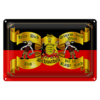 Blechschild Spruch 30x20cm hüte dich vor Ossis Wandschild