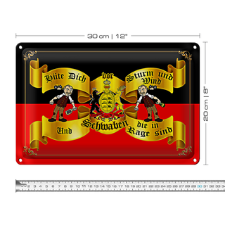 Blechschild Spruch 30x20cm hüte dich vor Ossis Wandschild