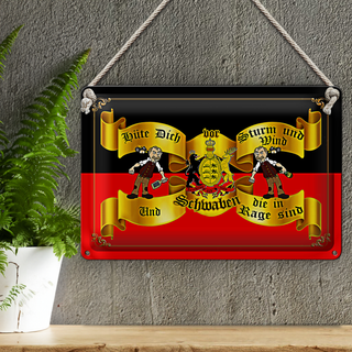 Blechschild Spruch 30x20cm hüte dich vor Ossis Wandschild