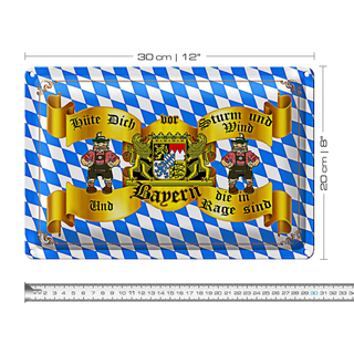 Blechschild Spruch 30x20cm hüte dich vor Sturm Wind Bayern