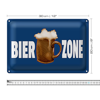 Blechschild 30x20cm Bier Zone