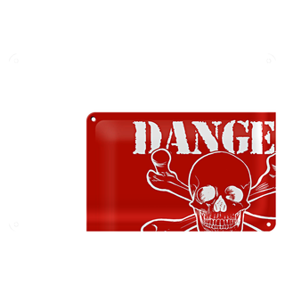 Blechschild Warnschild 30x20cm Danger Minefield Schädel