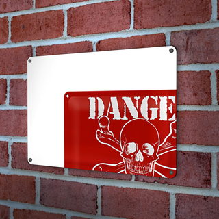 Blechschild Warnschild 30x20cm Danger Minefield Schädel