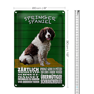 Blechschild Spruch 20x30cm Springer Spaniel Hund zärtlich