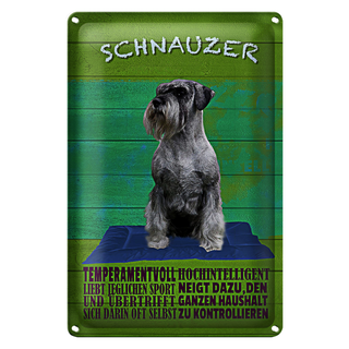 Blechschild Spruch 20x30cm Schnauzer Hund temperamentvoll