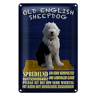 Blechschild Spruch 20x30cm Old English Sheepdog Hund