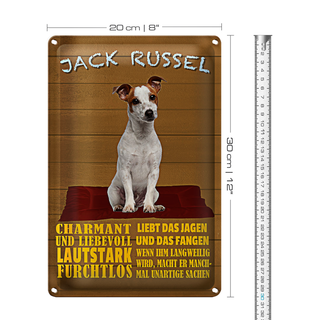 Blechschild Spruch 20x30cm Jack Russel Hund charmant