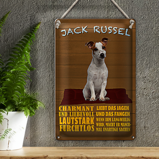 Blechschild Spruch 20x30cm Jack Russel Hund charmant