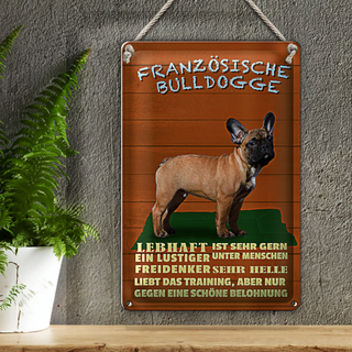 Blechschild Spruch 20x30cm französische Bulldogge Hund Wanddeko