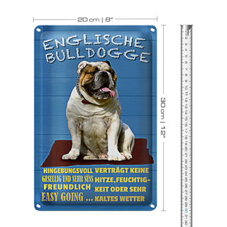 Blechschild Spruch 20x30cm Englische Bulldogge Hund süss