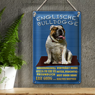 Blechschild Spruch 20x30cm Englische Bulldogge Hund süss