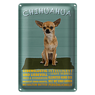 Blechschild Spruch 20x30cm Chihuahua Hund lebenslustig