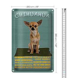Blechschild Spruch 20x30cm Chihuahua Hund lebenslustig