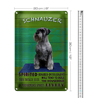 Blechschild Spruch 20x30cm Schnauzer Hund highly inelligent