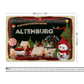 Blechschild Weihnachten Grüße ALTENBURG 30x20cm