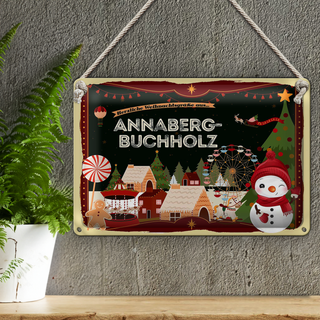 Blechschild Weihnachten Grüße aus ANNABERG-BUCHHOLZ 30x20cm