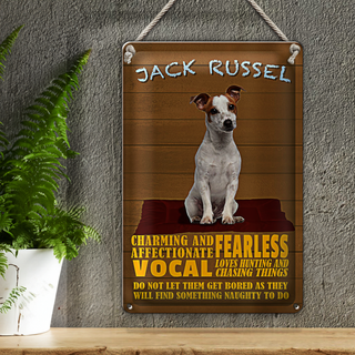 Blechschild Spruch 20x30cm Jack Russel Hund charming