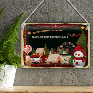Blechschild Weihnachten Grüße aus BAD FRIEDRICHSHALL 30x20cm