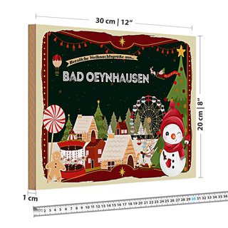 Holzschild Weihnachten Grüße BAD OEYNHAUSEN 30x20cm