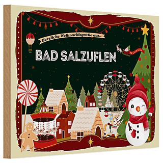 Holzschild Weihnachten Grüße BAD SALZUFLEN 30x20cm
