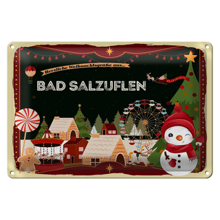 Blechschild Weihnachten Grüße BAD SALZUFLEN 30x20cm