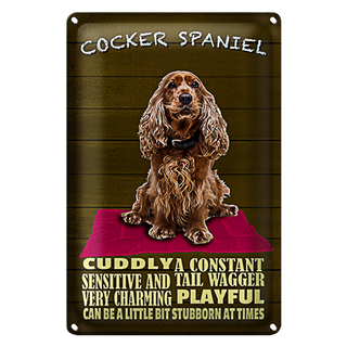 Blechschild Spruch 20x30cm Cocker Spaniel Hund cuddly