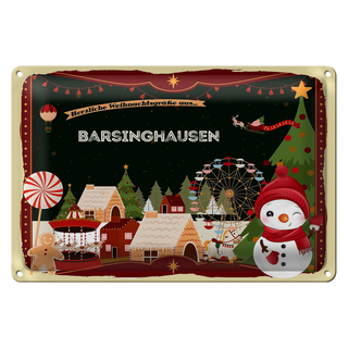 Blechschild Weihnachten Grüße BARSINGHAUSEN 30x20cm