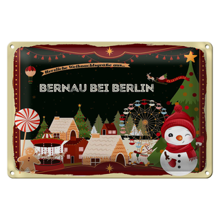 Blechschild Weihnachten Grüße BERNAU bei BERLIN 30x20cm