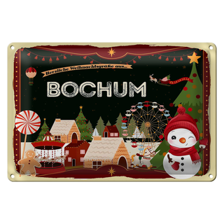 Blechschild Weihnachten Grüße aus BOCHUM 30x20cm