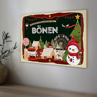 Holzschild Weihnachten Grüße aus BÖNEN 30x20cm