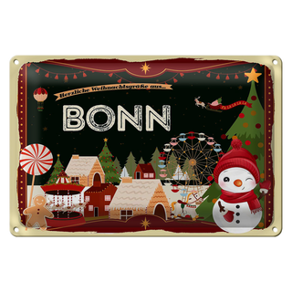 Blechschild Weihnachten Grüße aus BONN 30x20cm