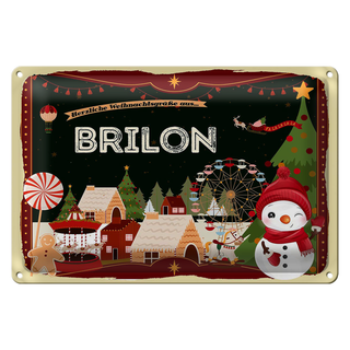 Blechschild Weihnachten Grüße aus BRILON 30x20cm
