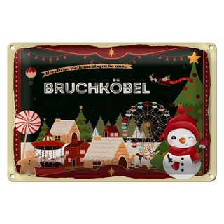 Blechschild Weihnachten Grüße BRUCHKÖBEL 30x20cm